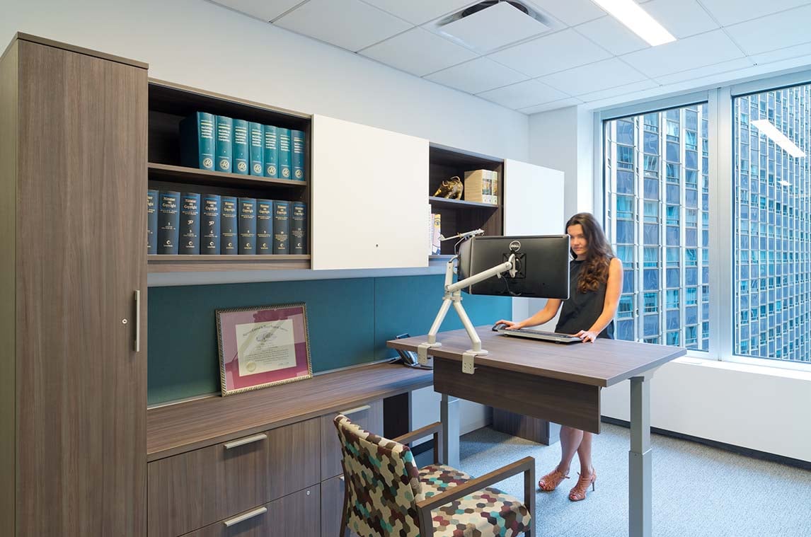 private office with storage