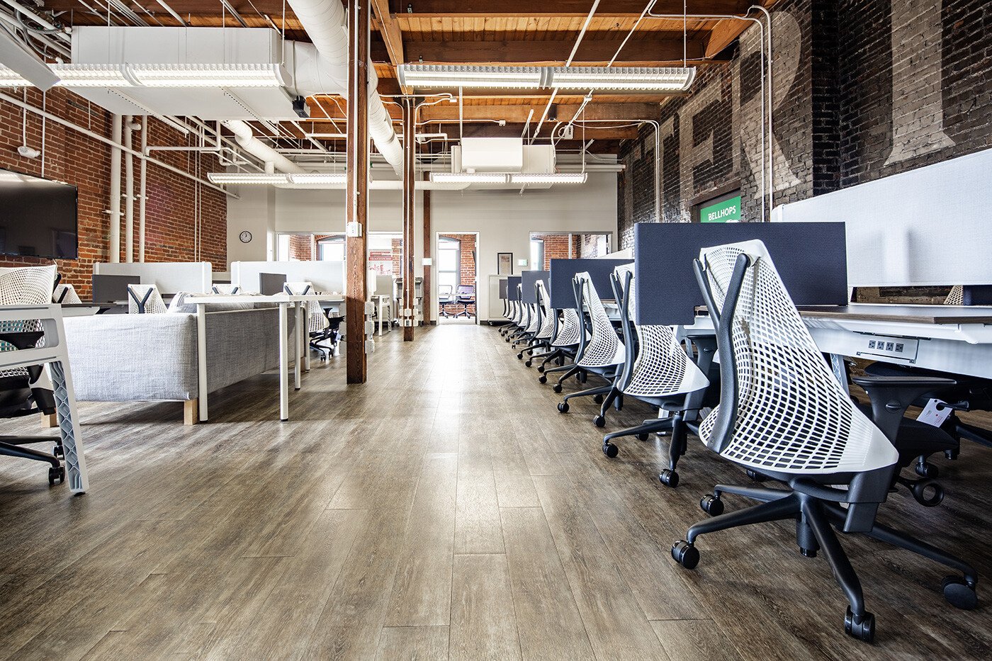 Wood and brick optimized office space in NYC