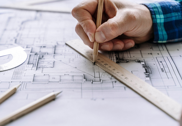 technical floor plan drawing